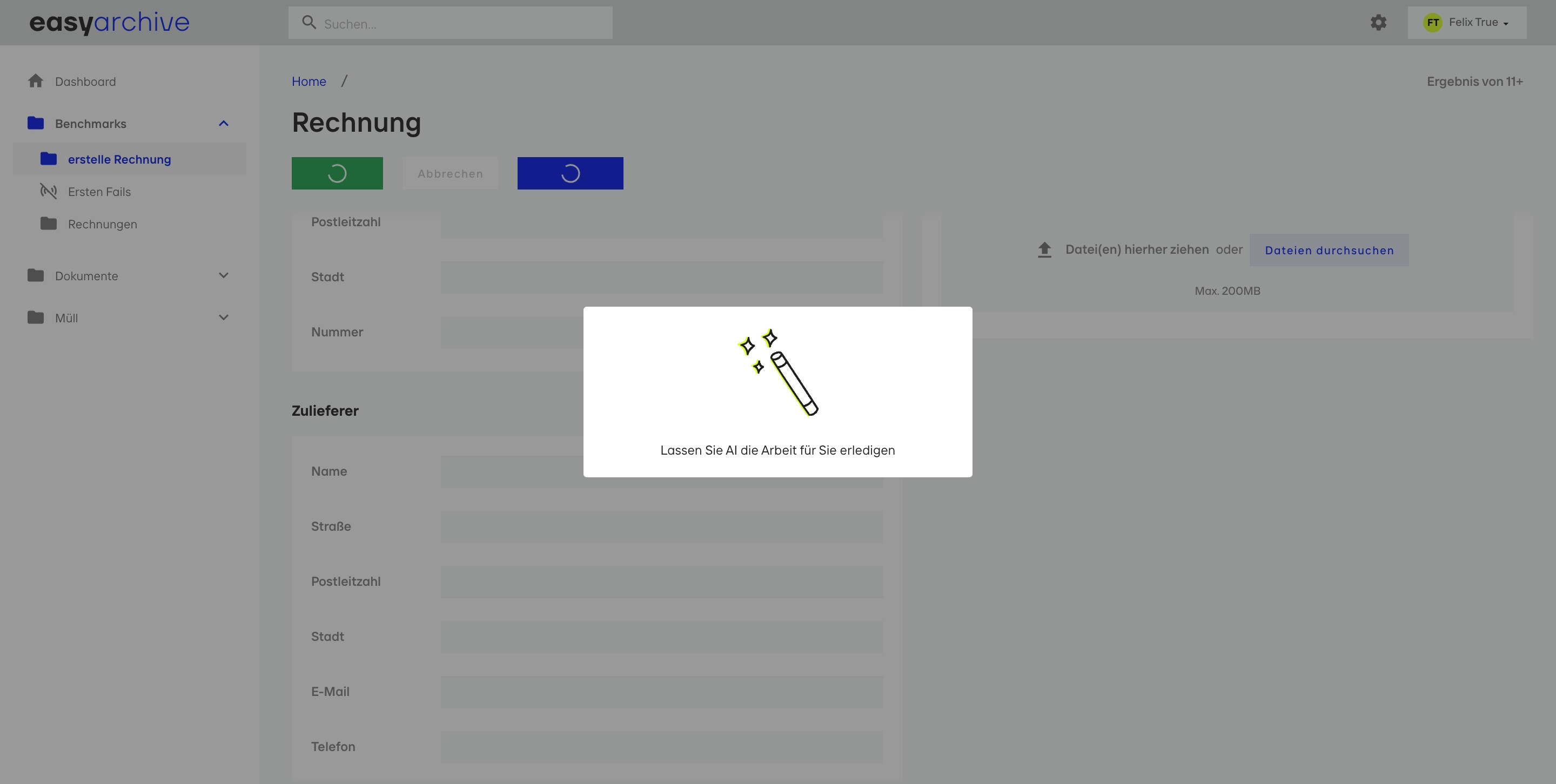 screenshot of easy archive